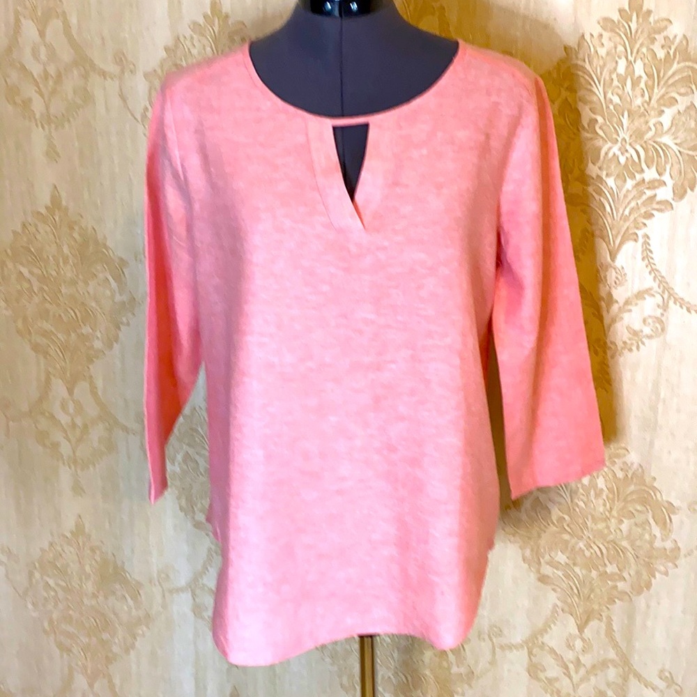 Van Heusen Pink Linen Top XS